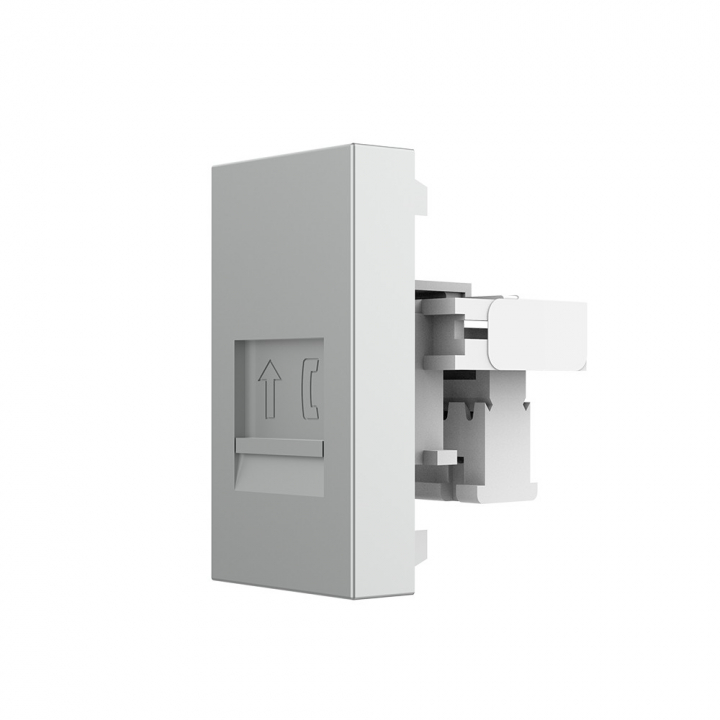Розетка телефонная RJ-11 кат. 3 Livolo, цвет серый (механизм)