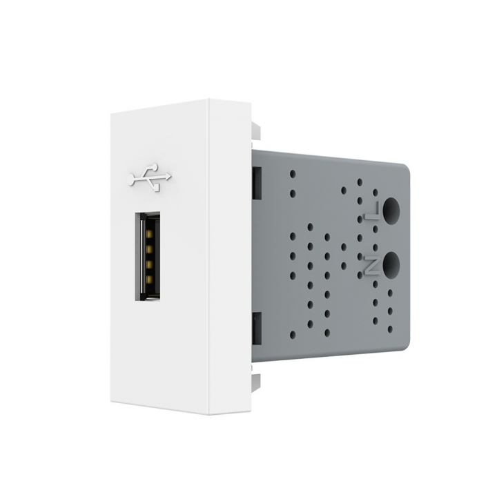 Розетка USB с блоком питания 2.1А 5В Livolo, цвет белый (механизм)