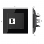 Розетка HDMI 2.0 одинарная Livolo, 1 пост, цвет черный